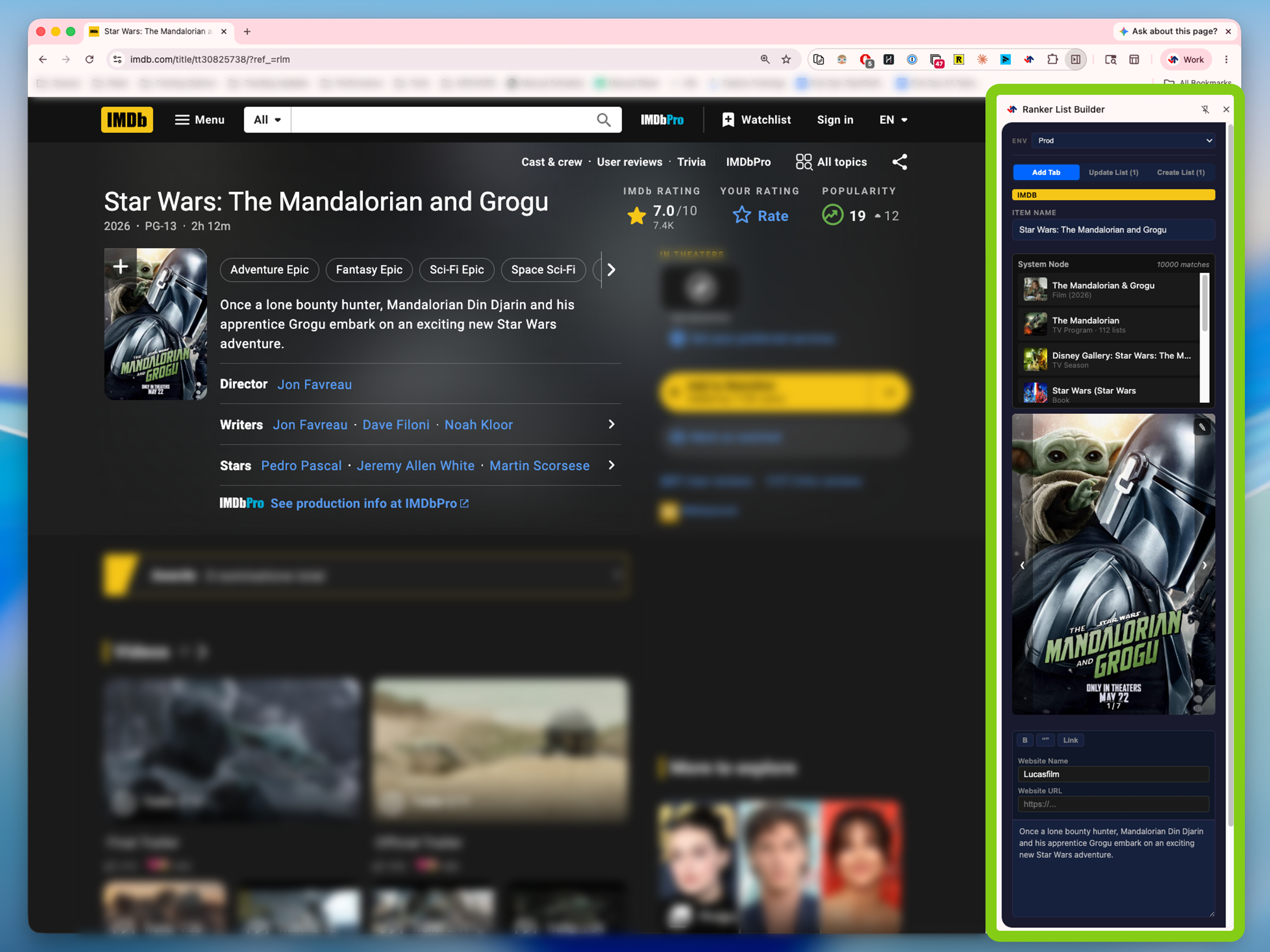 Ranker Chrome Extension